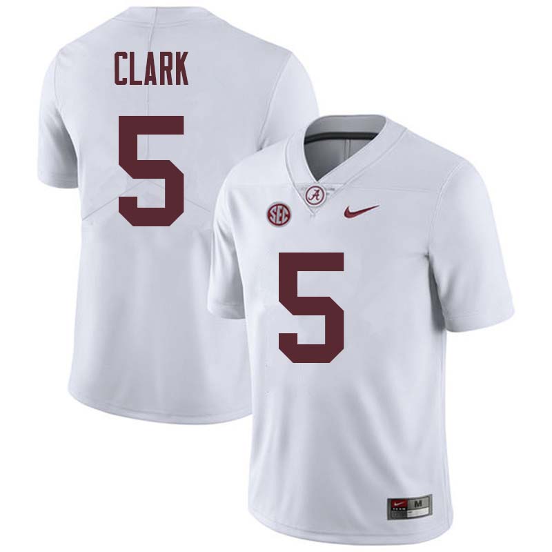 Men #5 Ronnie Clark Alabama Crimson Tide College Football Jerseys Sale-White